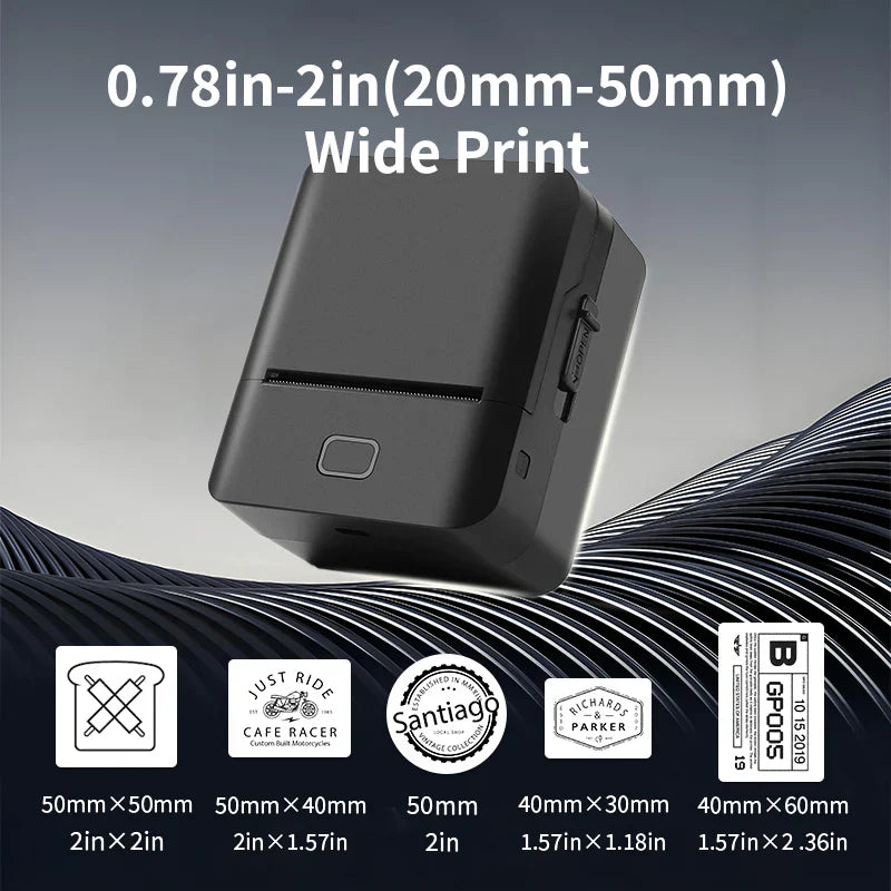 Mini Portable Thermal Label Printer for Phone, Color Sticker Maker Bluetooth SK20