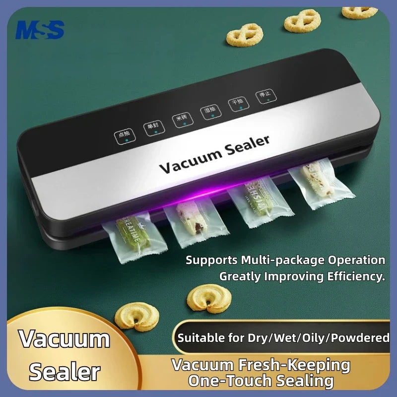 Vacuum Sealer Machine for Food Storage Dry Wet Auto Seal Cutter Touch Control 80KPa
