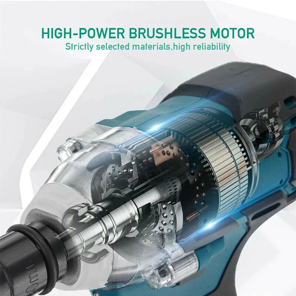 1/2'' Brushless Cordless Impact Wrench 520NM 18V Battery High Torque Tool