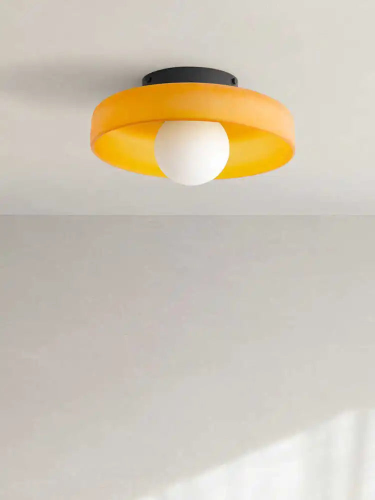 Modern Vintage Glass Ceiling Light Multicolor Flush Mount for Hallway Kitchen