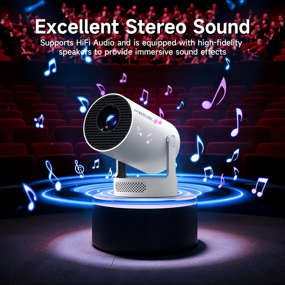 8K HD Portable Projector with WiFi6 BT5.0 Android Home Theater Outdoor Cinema