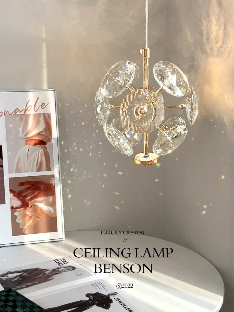 Modern K9 Crystal Bedside Wall Lamp Luxury Small Chandelier Ceiling Light Decor