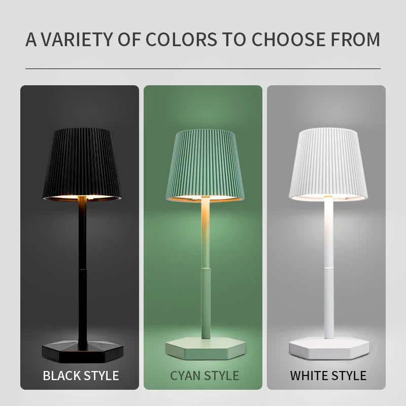 Modern Stripe LED Table Lamp USB Wireless Charging Touch Dimmable Bedside Light