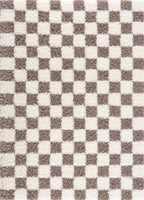 Atira Brown Checkered Area Rug