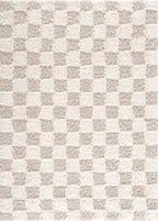 Atira Light Brown Checkered Area Rug