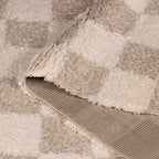 Atira Light Brown Checkered Area Rug