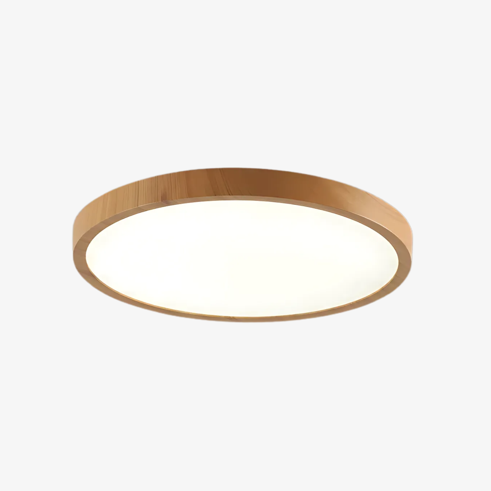 Ultra-Thin Flush Mount Ceiling Light with Wood Frame – LED Indoor Lighting for Modern Interiors