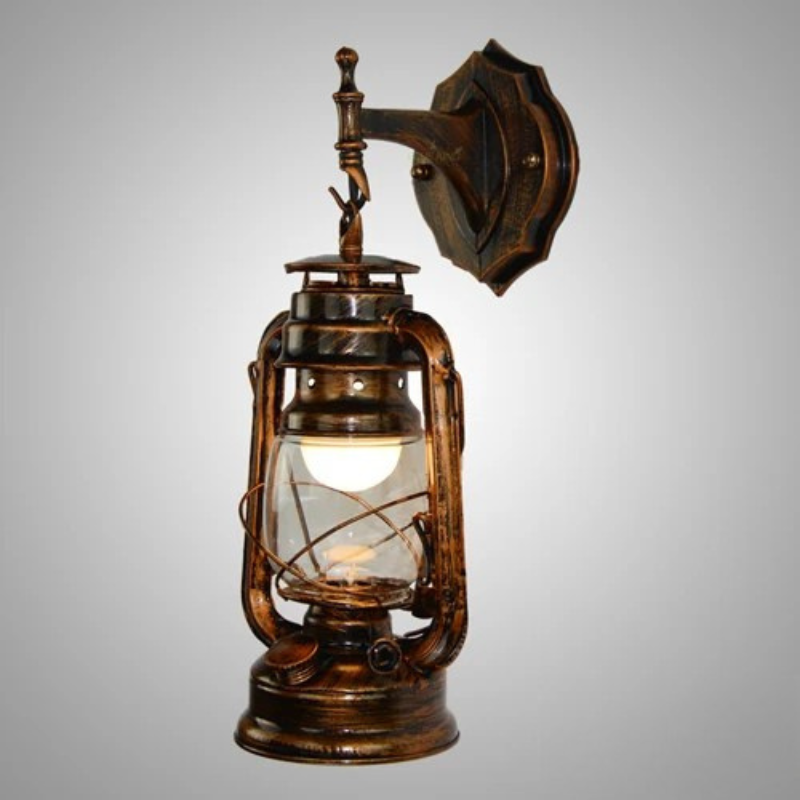 Vintage Iron Glass Wall Lamp Industrial Sconce for Bedroom Living Room Hallway