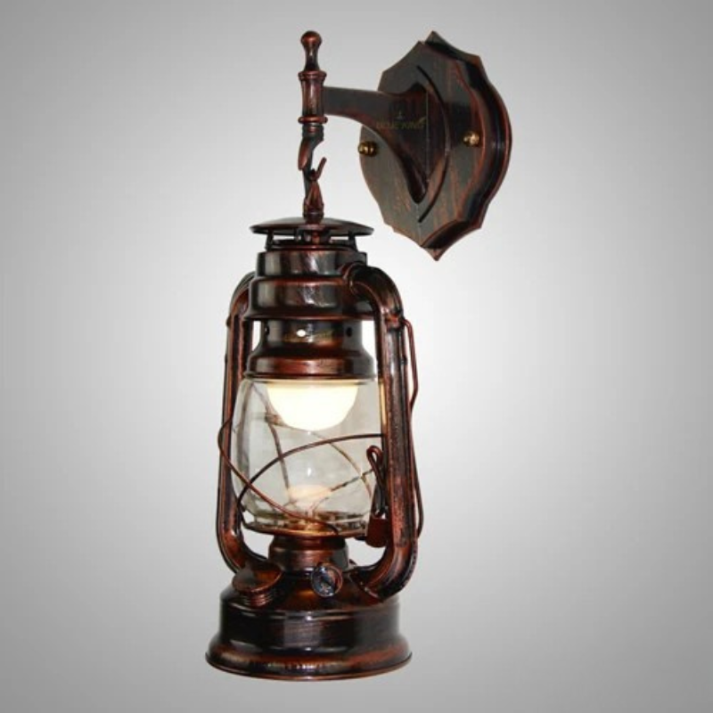 Vintage Iron Glass Wall Lamp Industrial Sconce for Bedroom Living Room Hallway