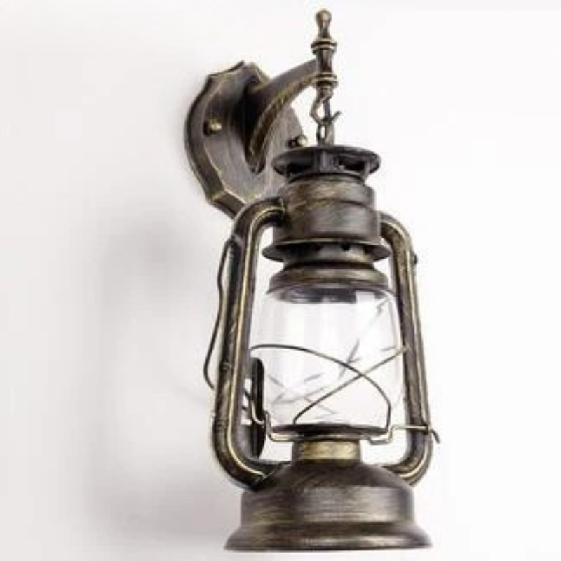 Vintage Iron Glass Wall Lamp Industrial Sconce for Bedroom Living Room Hallway