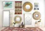 Philomont Ivory and Blue Geometric Wall Hanging - Clearance