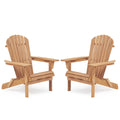 Wooden Outdoor Folding Adirondack Chair Set of 2