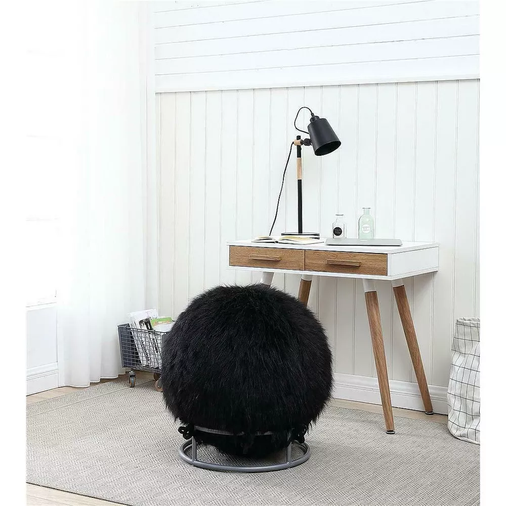 65 Inch Posture Fuzzy Exercise Yoga Ball Chair Set - 5 colors!