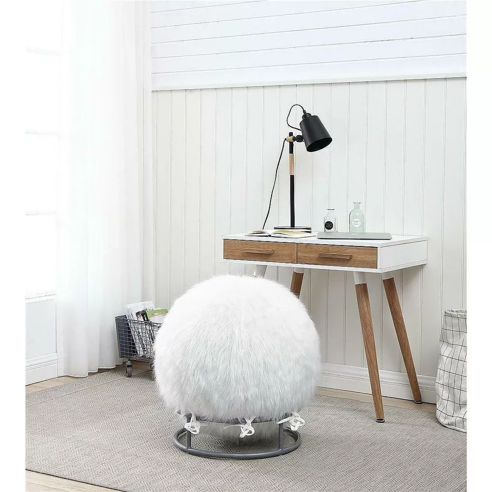 65 Inch Posture Fuzzy Exercise Yoga Ball Chair Set - 5 colors!