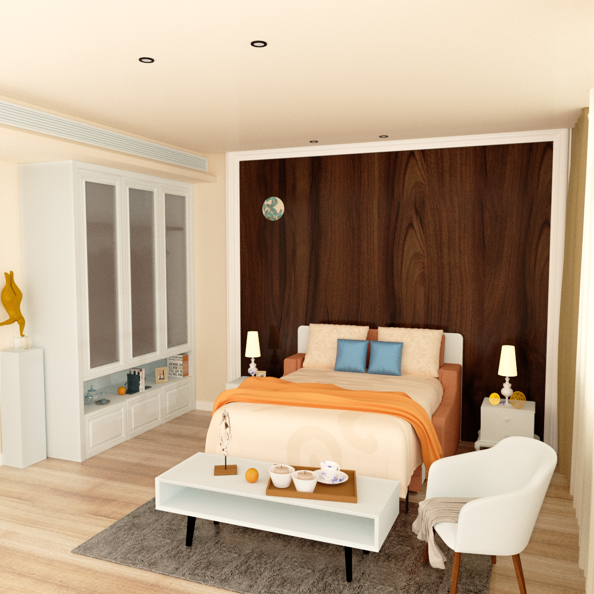 Vertical Murphy Bed with Sofa for Bedroom or Guestroom