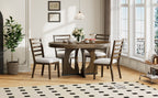 TREXM Round Dining Table for 4 with Chairs Set