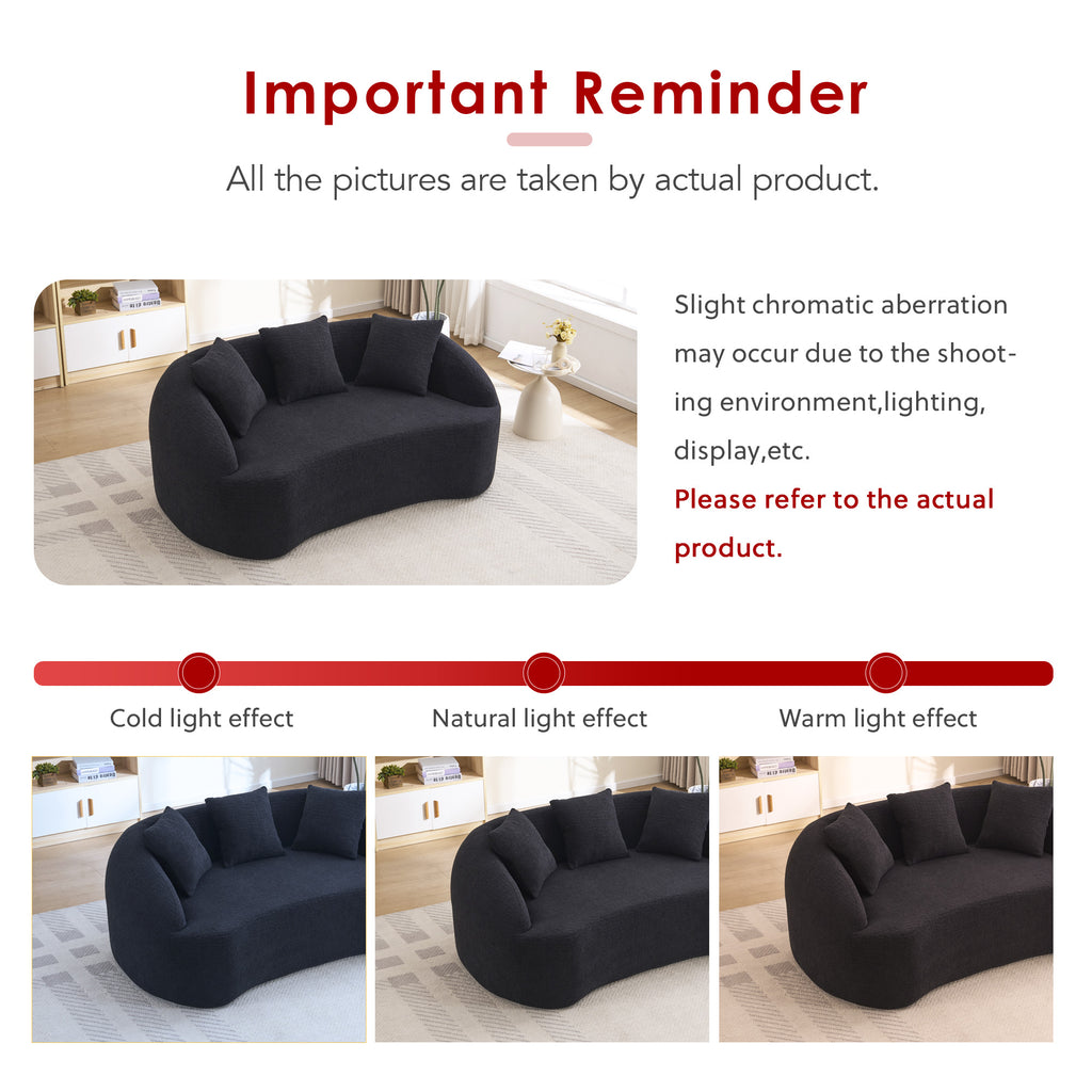 LY-049S Curved Modern Boneless Sofa Loveseat