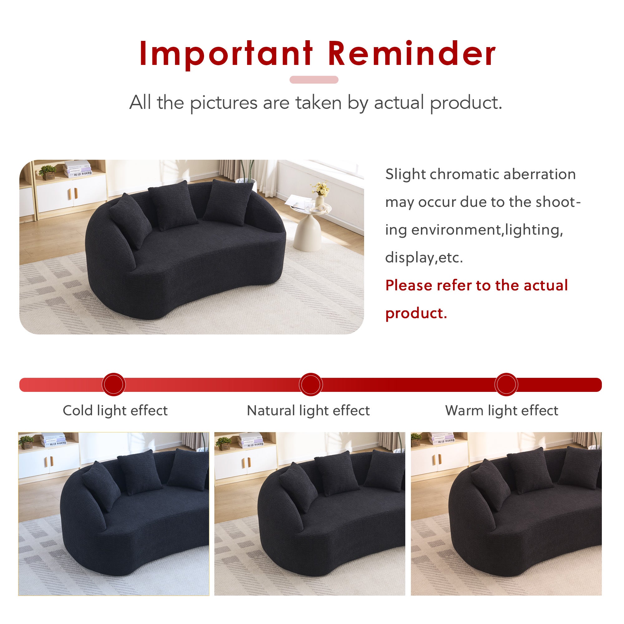 LY-049S Curved Modern Boneless Sofa Loveseat