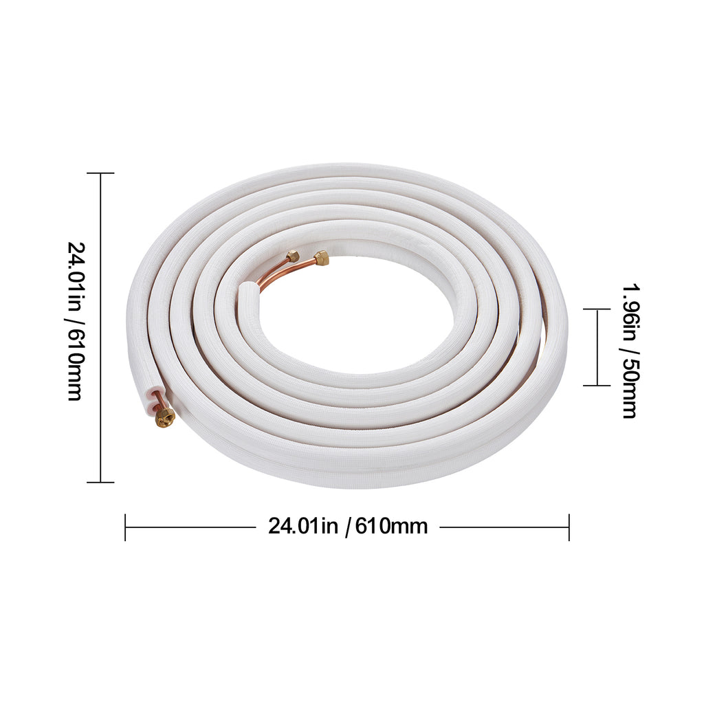 VEVOR 25FT Mini Split Line Set, 1/4" & 3/8" O.D