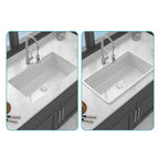 32"x19"x10" Undermount Workstation Single Bowl Porcelain Fireclay Kitchen Sink