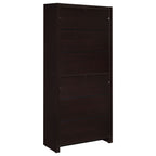 Maureen Cappuccino 5-Shelf Bookcase with Drawer