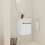 18" Floating Wall-Mounted Bathroom Vanity with Ceramic Sink