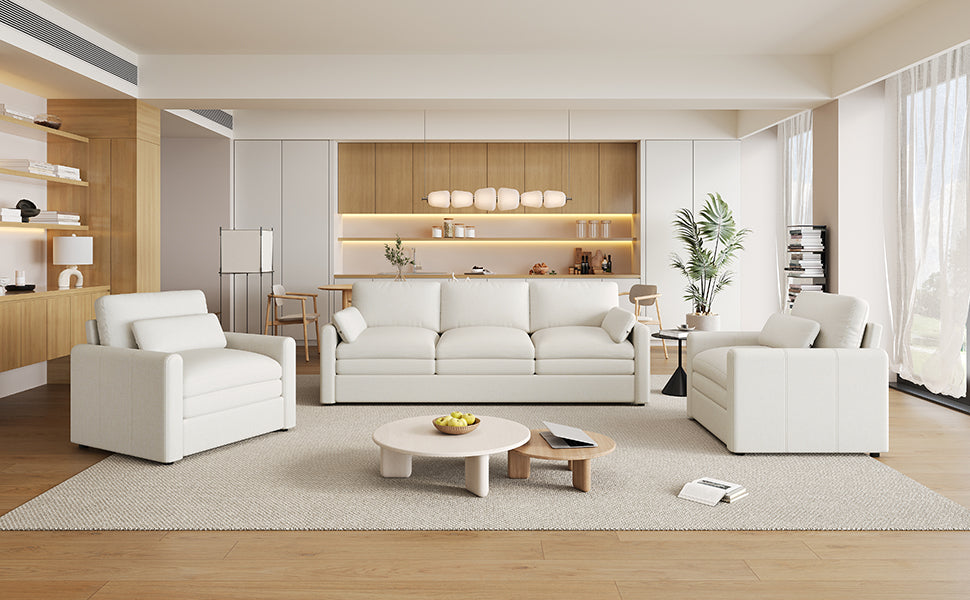 Cozy Upholstered Sofa Set Oversized Comfy Cloud Sofa