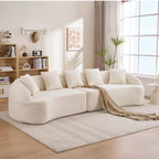 Curved Boneless Sofa, Compression Modular 110'' Sectional