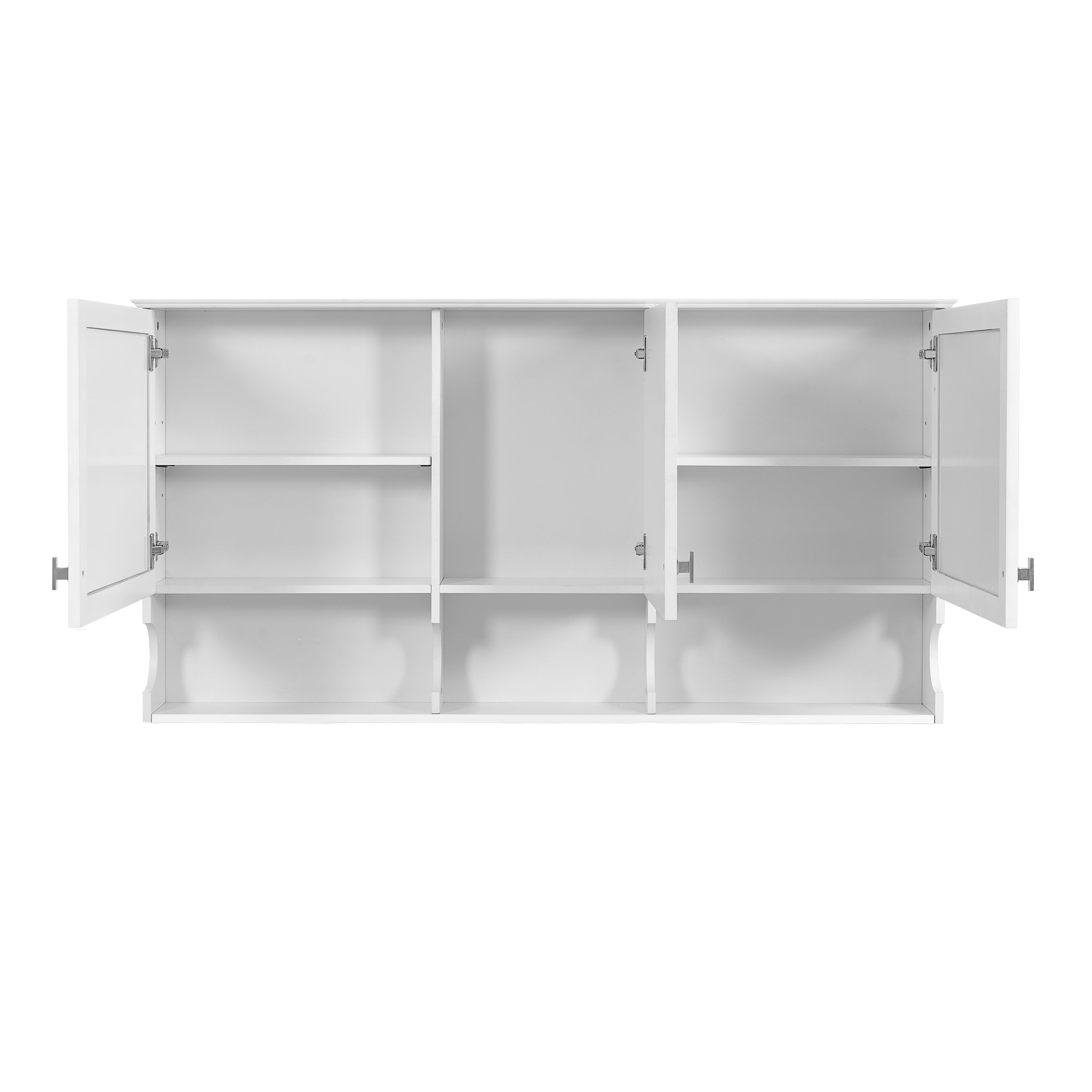 55 Inch Mirror Medicine Cabinet with Open Shelves