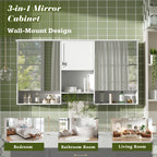 55 Inch Wall-Mount 3-in-1 Mirror Cabinet