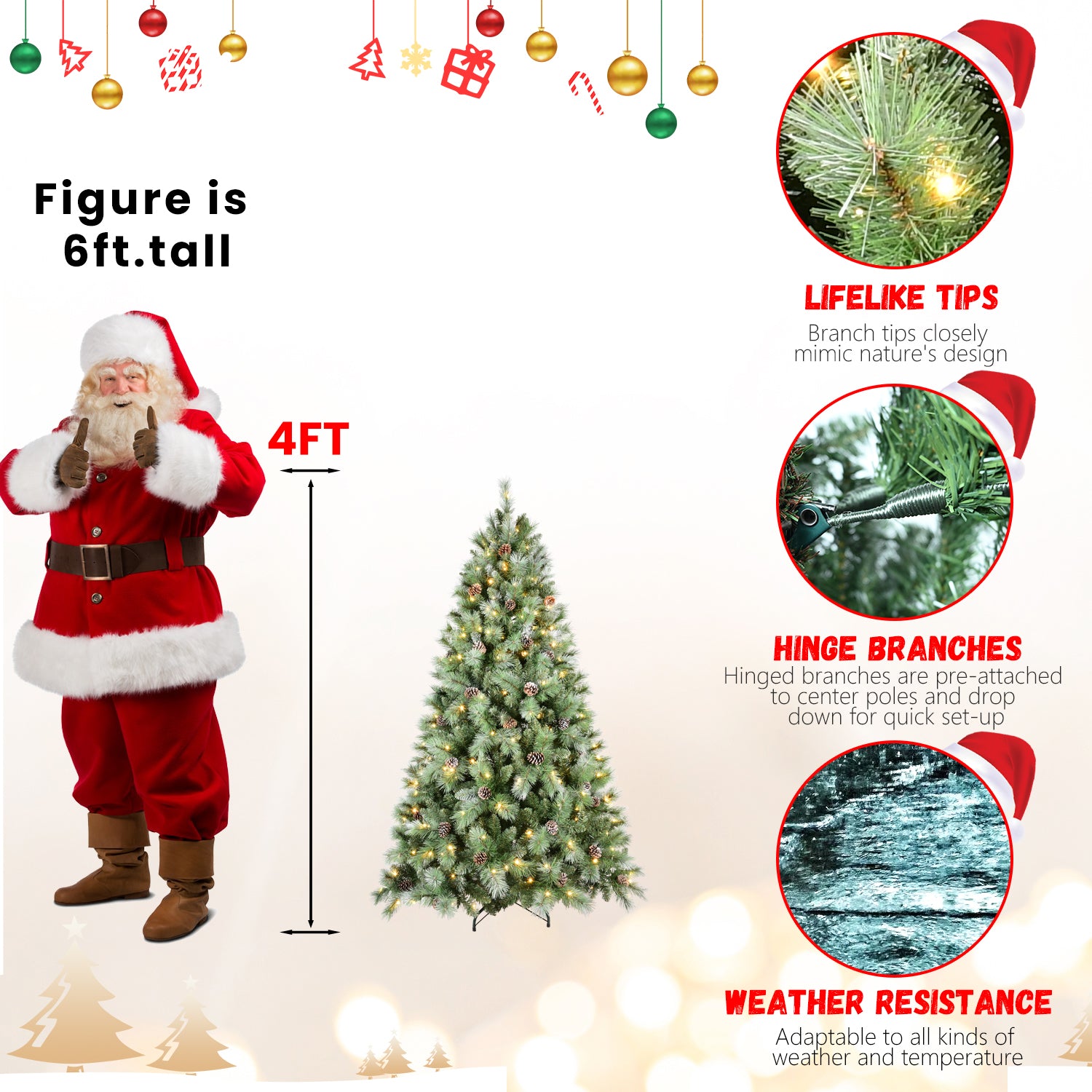 9FT Christmas Tree with 700 Warm Lights