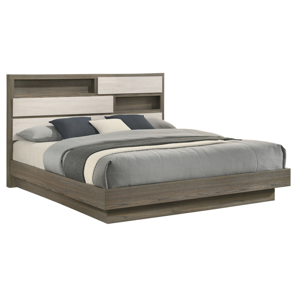 Grey Eastern King Platform Bed