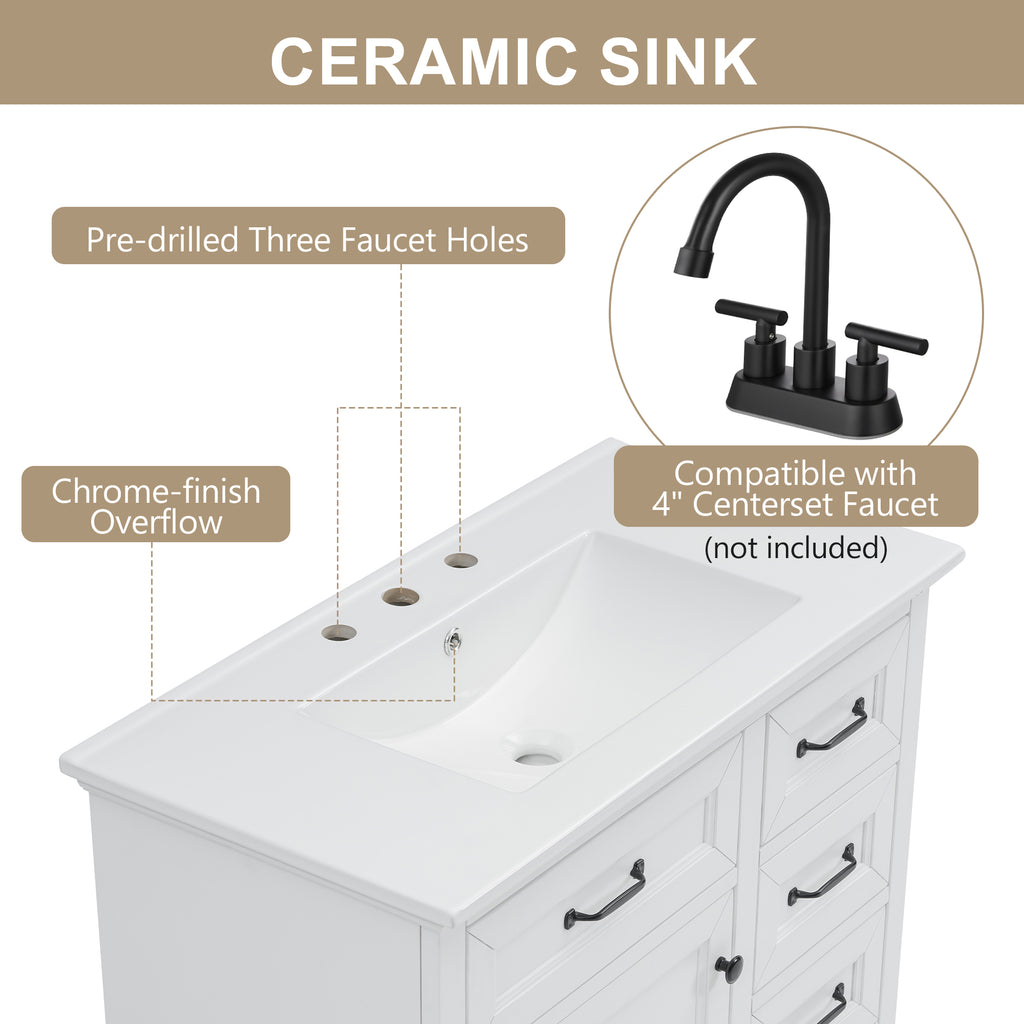 36" Bathroom Vanity with Sink