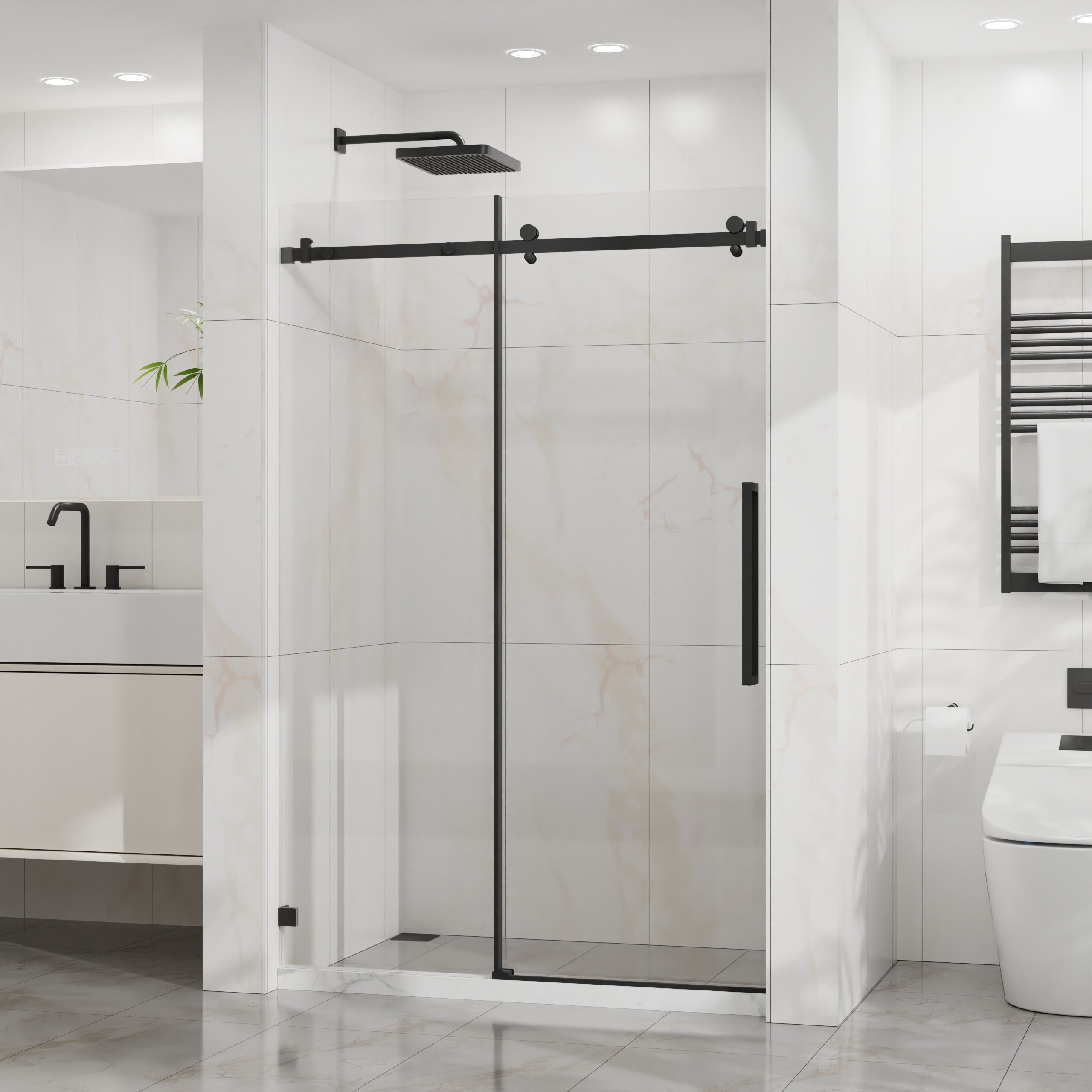 Goodyo 48" W x 72" H Sliding Shower Door