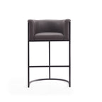 Cosmopolitan Metal Upholstered Barstool in Graphite