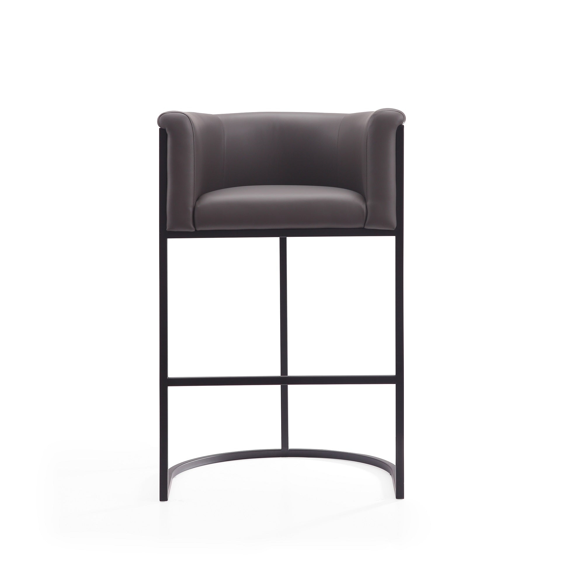Cosmopolitan Metal Upholstered Barstool in Graphite