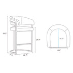 Augusta Metal Upholstered Counter Stool