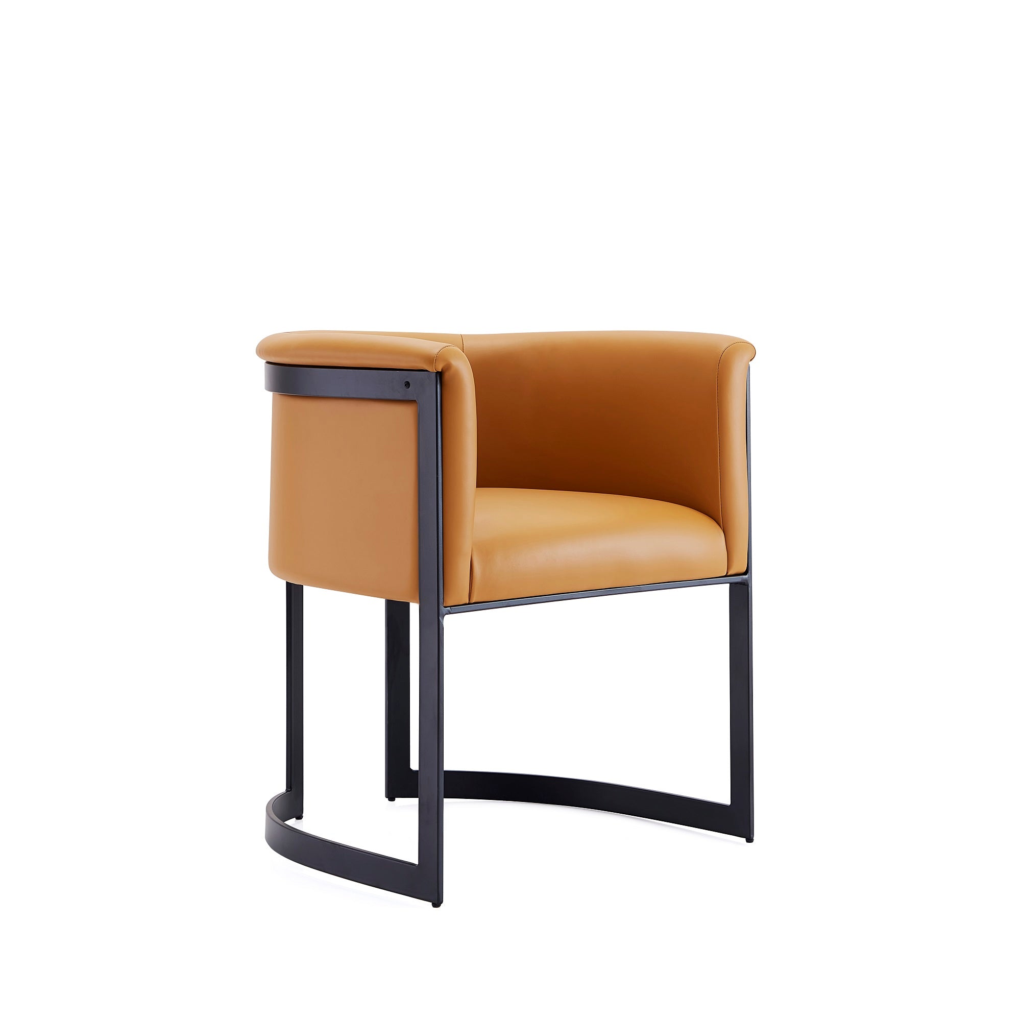 Corso Metal Vegan Leather Dining Chair in Camel