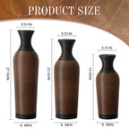 Hand-Woven PVC Rattan Vases, Set of 3