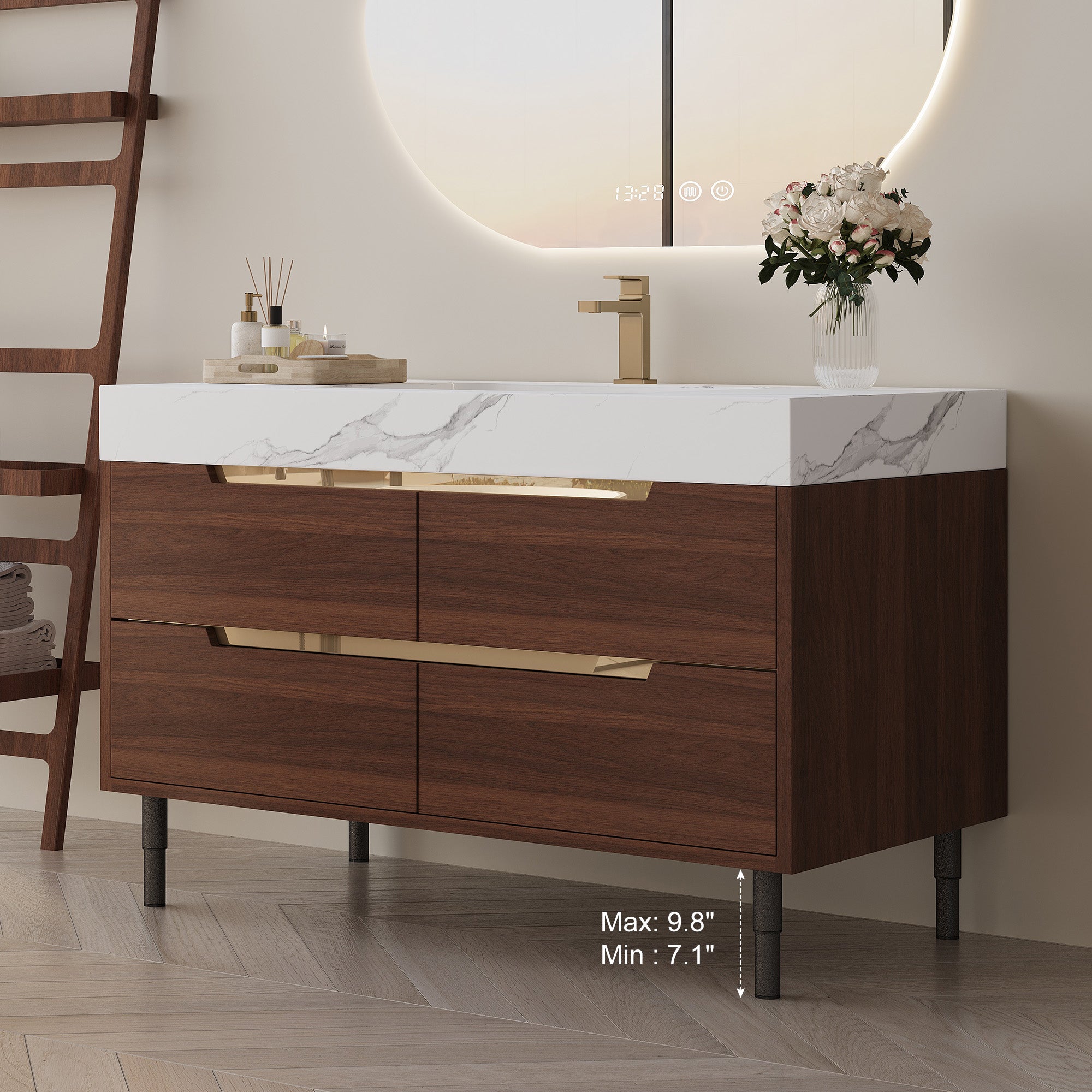 35.4" Farmhouse Free-standing Sintered Stone Bathroom Vanity