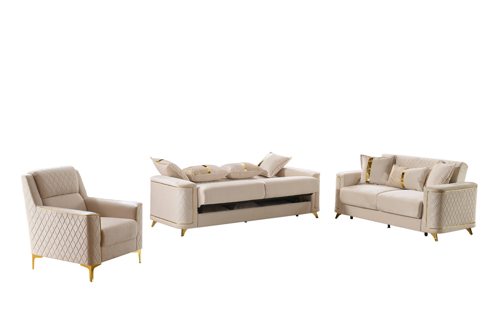 Lisa 3Pc Sofa, Loveseat and Accent Chair Set