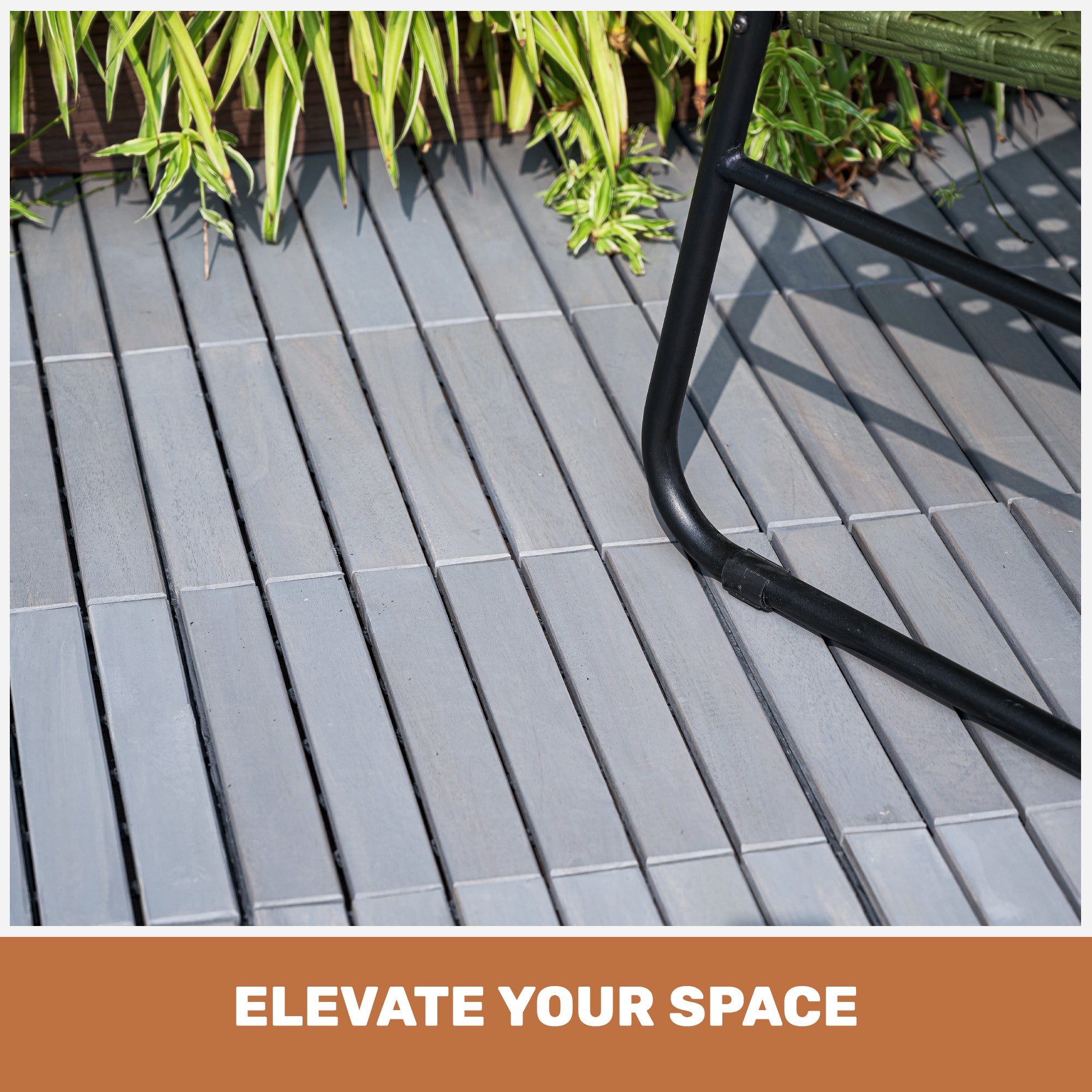 30 PCS Interlocking Deck Tiles Striped Pattern