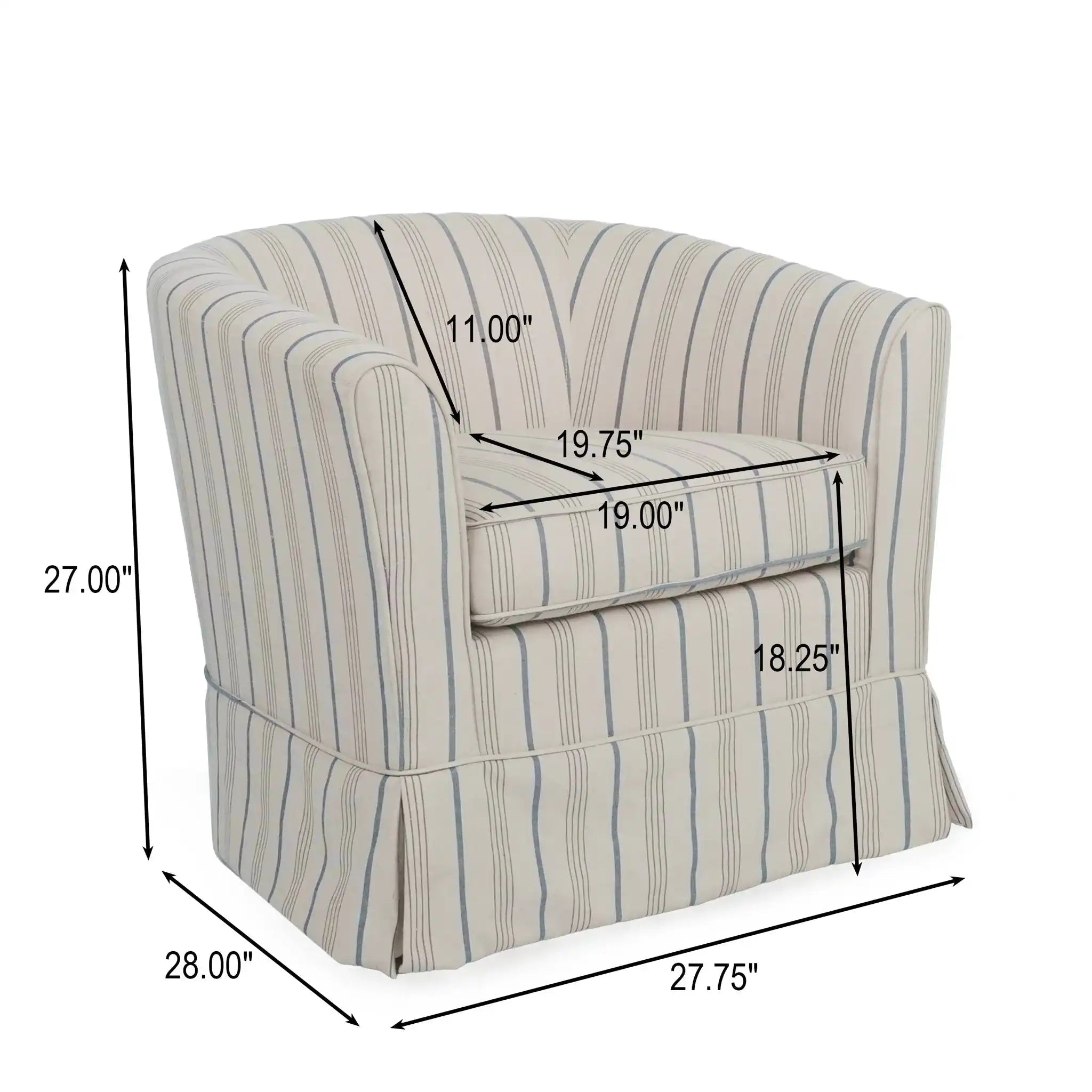 Zeniqua Upholstered Swivel Chair With Loose Cover
