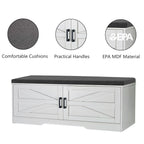 2-Tier Storage Bench with Padded Seat Cushion