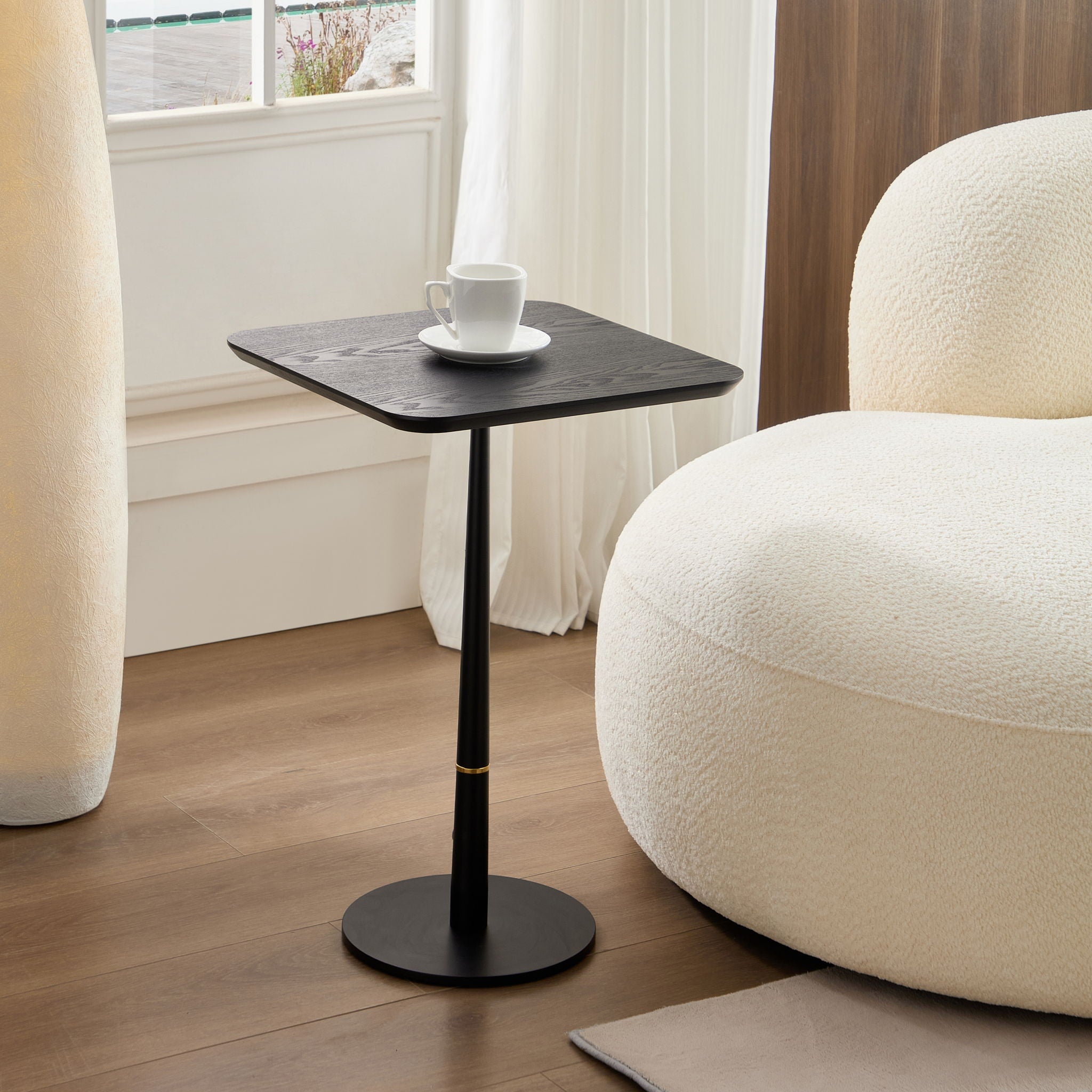 Modern Square Coffee Table And Computer Desk - Black / Gold