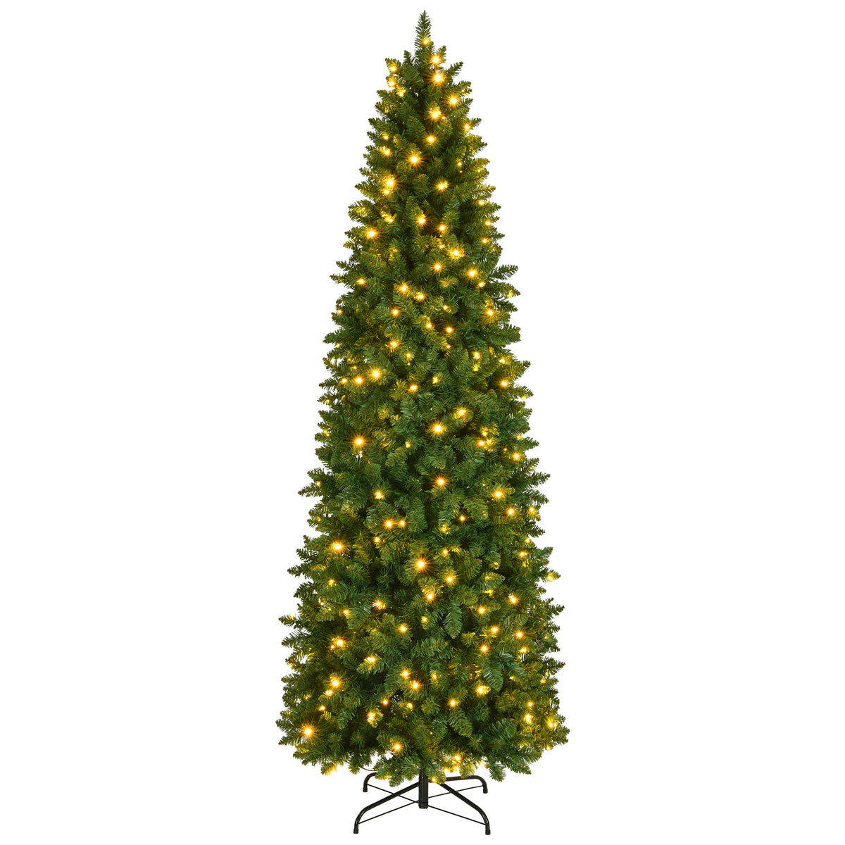 Prelit Pencil Christmas Tree, 9-Foot, Warm White & Multi-Color Lights