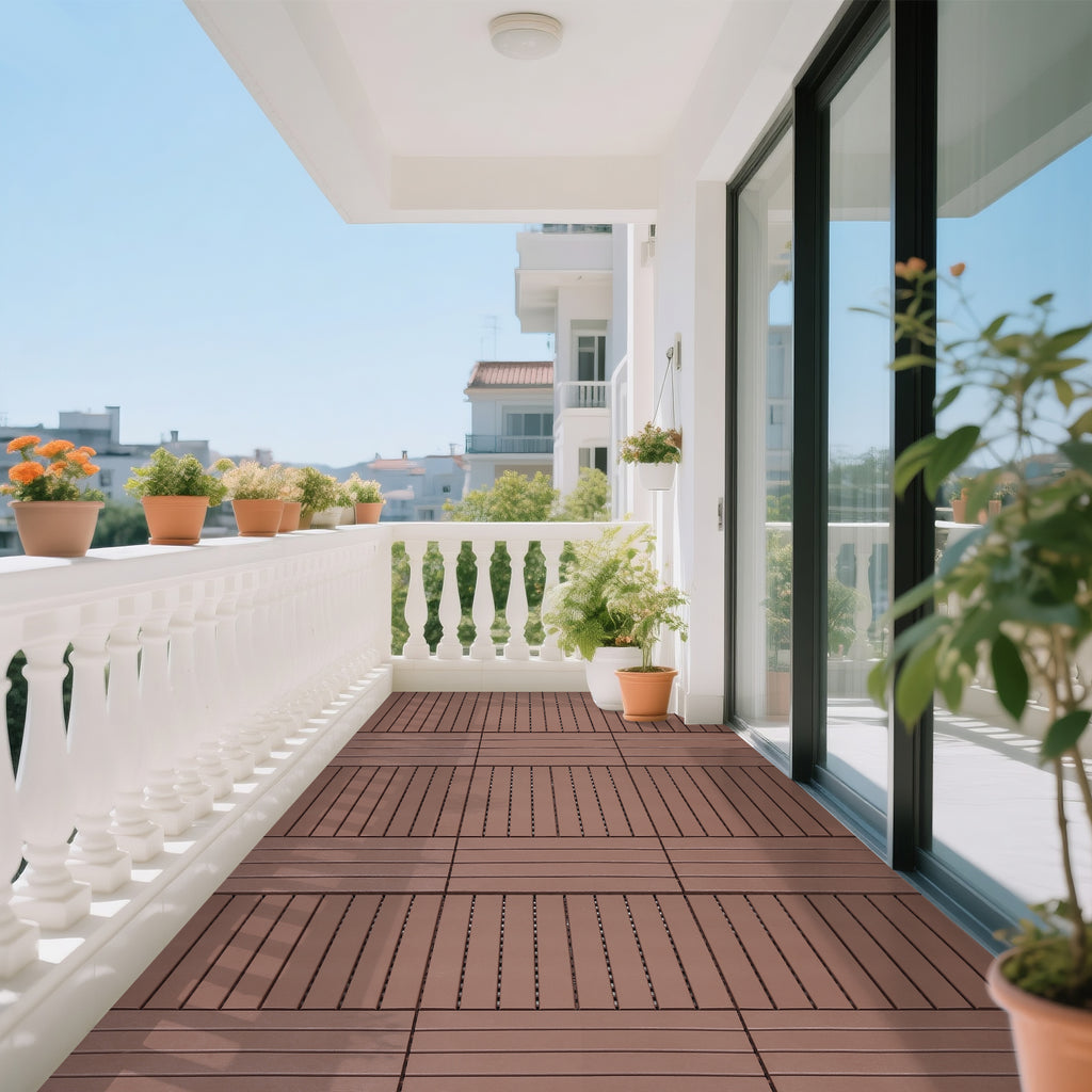 24 Pieces of Outdoor Terrace Deck Tiles