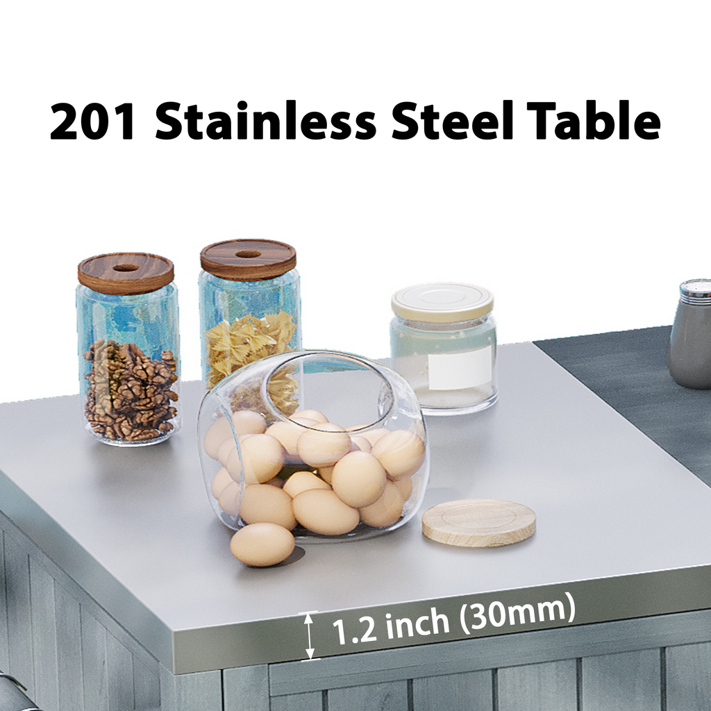 K&K 66.5" Outdoor Kitchen Island for Big