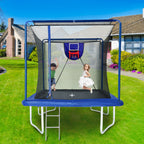 8x12FT Rectangular Trampoline with Basketball Board & Ladder