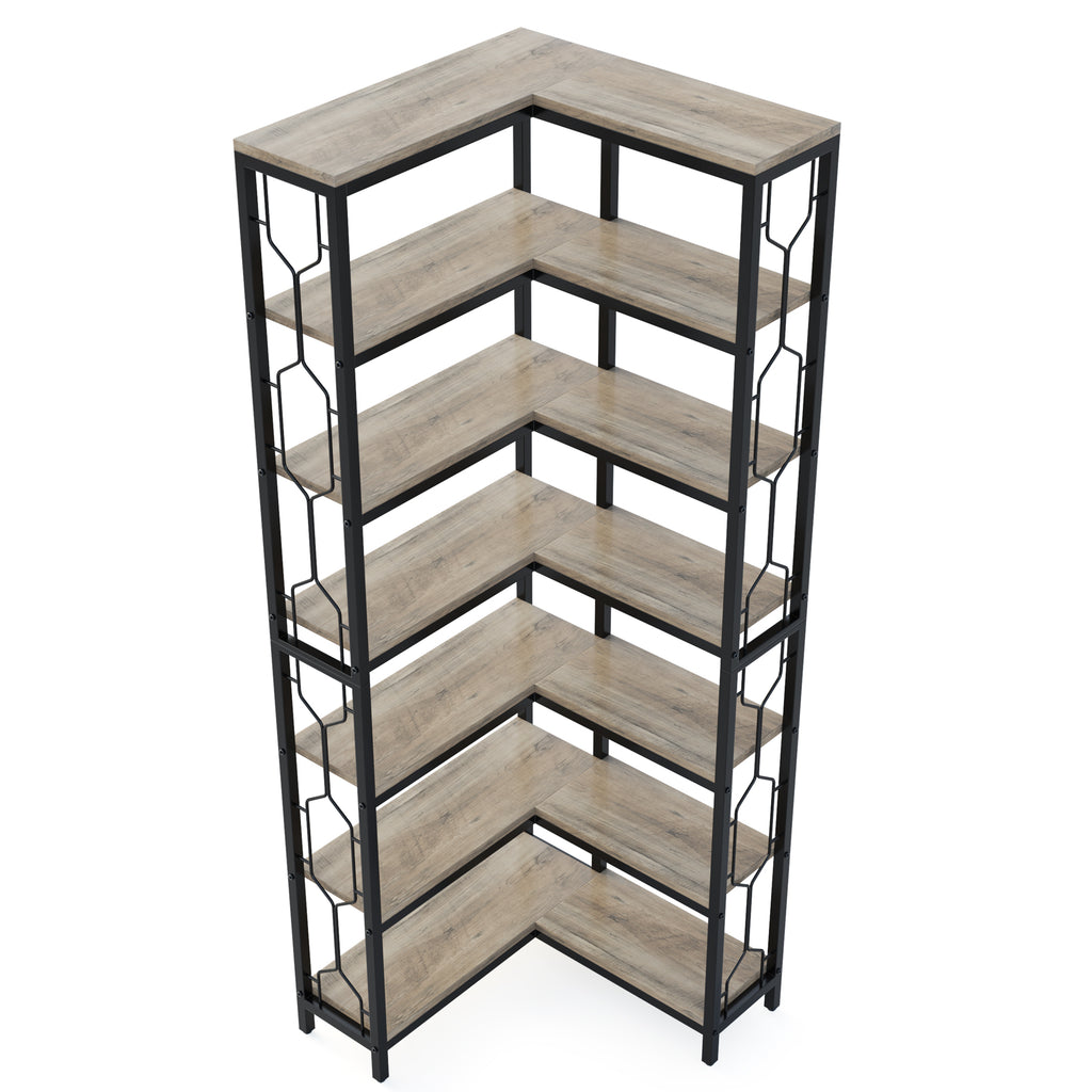 78.74" Tall 7-Tier Industrial Bookshelf
